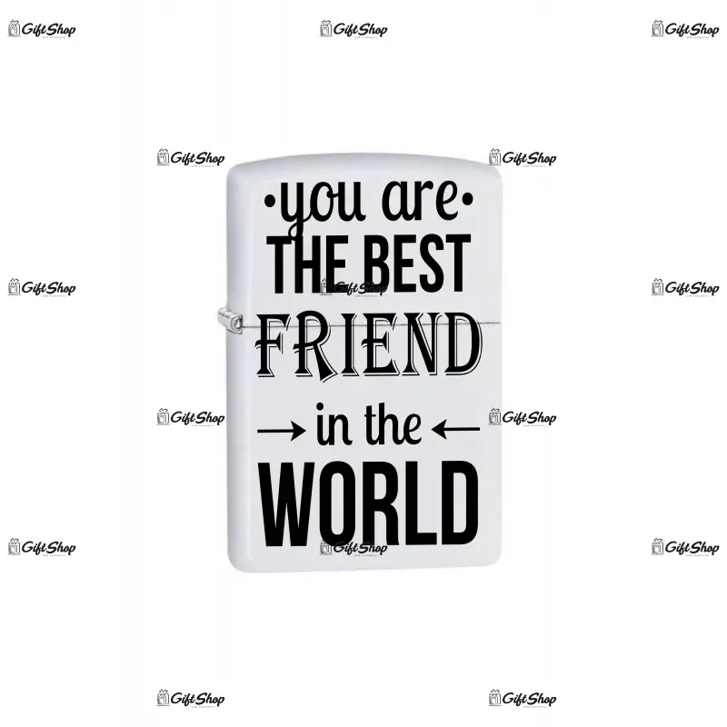 You are the best friend in the world, bricheta metalica gravata laser cu mesaj